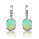 14kt White Gold Opal 4.22ct and Diamond dangling earrings