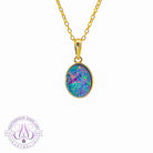 9kt Yellow Gold 8x6mm Opal doublet bezel set pendant - Masterpiece Jewellery Opal & Gems Sydney Australia | Online Shop