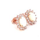 Rose Gold plated White Opal cluster earrings 8x6mm - Masterpiece Jewellery Opal & Gems Sydney Australia | Online Shop