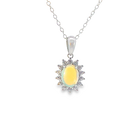 Sterling Silver 7x5mm Light Opal cluster pendant - Masterpiece Jewellery Opal & Gems Sydney Australia | Online Shop