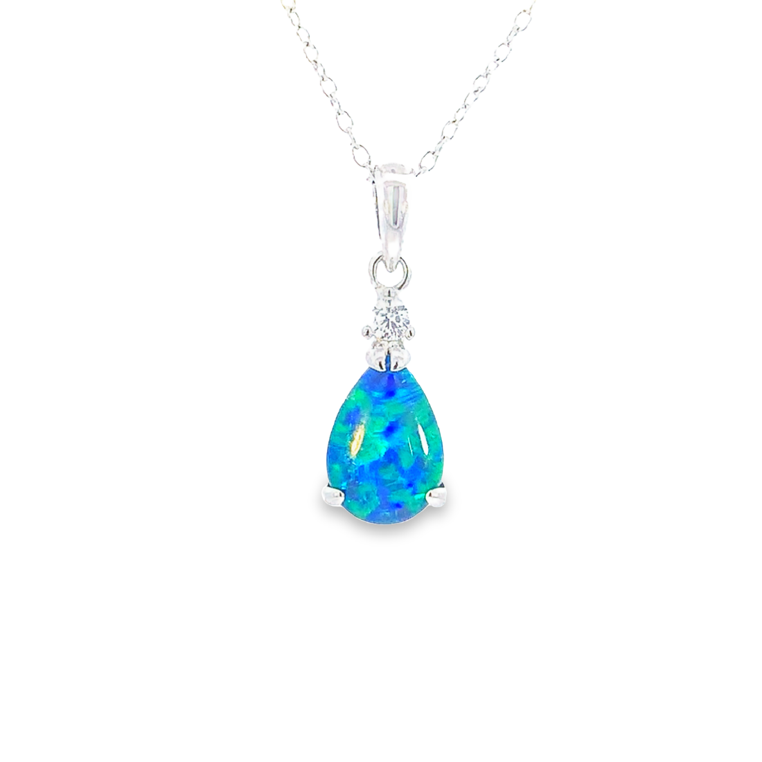 Sterling Silver pear shape 10x7mm Opal triplet pendant - Masterpiece Jewellery Opal & Gems Sydney Australia | Online Shop