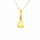 Gold Plated Sterling Silver 10x7mm Pear shape White Opal pendant - Masterpiece Jewellery Opal & Gems Sydney Australia | Online Shop