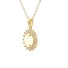 Gold Plated Silver 9x7mm White Opal pendant Necklace - Masterpiece Jewellery Opal & Gems Sydney Australia | Online Shop