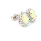 Sterling Silver 7x5mm White Opal cluster earrings - Masterpiece Jewellery Opal & Gems Sydney Australia | Online Shop