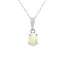 Sterling Silver 7x5mm Light Opal necklace pendant - Masterpiece Jewellery Opal & Gems Sydney Australia | Online Shop