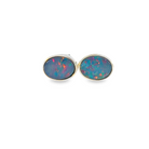 Sterling silver opal doublet 8x6mm oval studs - Masterpiece Jewellery Opal & Gems Sydney Australia | Online Shop