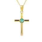 14kt Yellow Gold Opal 4mm Cross pendant - Masterpiece Jewellery Opal & Gems Sydney Australia | Online Shop