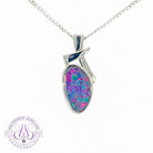 Sterling Silver Opal doublet 22.7x9.8mm pendant - Masterpiece Jewellery Opal & Gems Sydney Australia | Online Shop