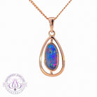 Rose Gold Plated silver Opal doublet pendants - Masterpiece Jewellery Opal & Gems Sydney Australia | Online Shop