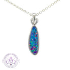 Sterling Silver Opal doublet 23x6mm pendant - Masterpiece Jewellery Opal & Gems Sydney Australia | Online Shop