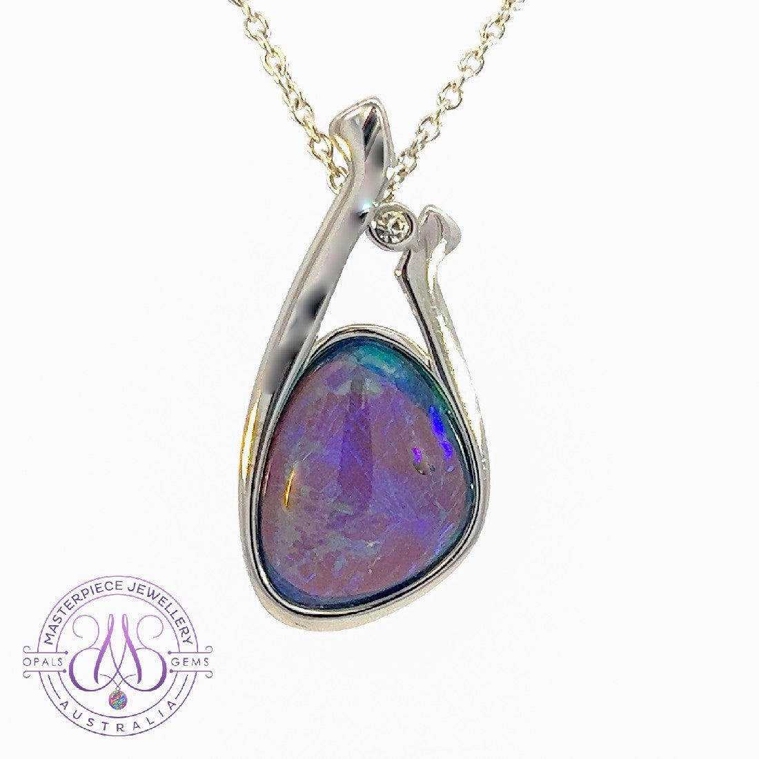 Sterling Silver Opal triplet pendant 26.9x12.8mm - Masterpiece Jewellery Opal & Gems Sydney Australia | Online Shop