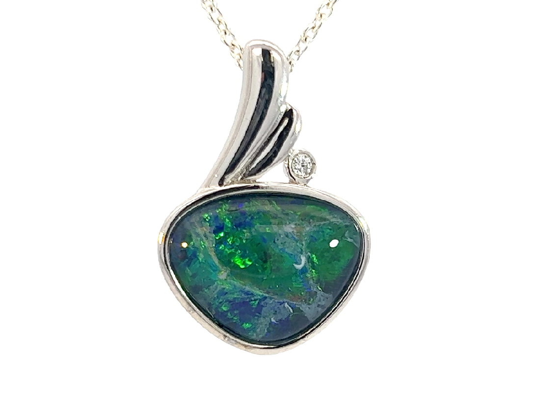 Sterling Silver Opal triplet 22.8x15.1mm pendant - Masterpiece Jewellery Opal & Gems Sydney Australia | Online Shop