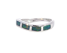 Sterling Silver Opal inlay wave band - Masterpiece Jewellery Opal & Gems Sydney Australia | Online Shop