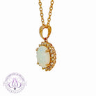 14kt Yellow Gold cluster pendant Opal and diamonds - Masterpiece Jewellery Opal & Gems Sydney Australia | Online Shop