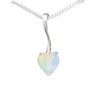 Sterling Silver heart shape Light Opal pendant - Masterpiece Jewellery Opal & Gems Sydney Australia | Online Shop