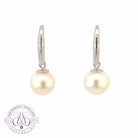 Pair of Sterling Silver dangling hooks with 8-8.5mm Akoya Pearls - Masterpiece Jewellery Opal & Gems Sydney Australia | Online Shop