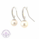 Pair of Sterling Silver dangling hooks with 8-8.5mm Akoya Pearls - Masterpiece Jewellery Opal & Gems Sydney Australia | Online Shop