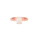 Rose Gold plated silver 8x6mm White Opal solitaire ring - Masterpiece Jewellery Opal & Gems Sydney Australia | Online Shop