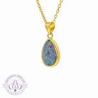 One Gold Plated 10x7mm pearshape Opal triplet bezel set pendant - Masterpiece Jewellery Opal & Gems Sydney Australia | Online Shop