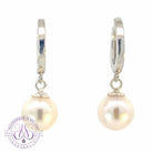 Pair of Sterling Silver 8-8.5mm Akoya pearls on huggies - Masterpiece Jewellery Opal & Gems Sydney Australia | Online Shop