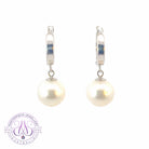 One pair fo 14kt White Gold dangling huggie South Sea Pearls 9.5-10mm - Masterpiece Jewellery Opal & Gems Sydney Australia | Online Shop