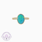 14kt Yellow Gold Black Opal 1.67ct doublet and diamond ring - Masterpiece Jewellery Opal & Gems Sydney Australia | Online Shop