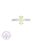 Sterling Silver White Opal solitaire ring 9x4mm - Masterpiece Jewellery Opal & Gems Sydney Australia | Online Shop