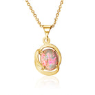 18kt Yellow Gold Light Opal red colour pendant - Masterpiece Jewellery Opal & Gems Sydney Australia | Online Shop