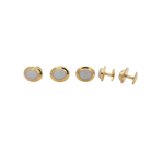 Five 18kt Yellow Gold shirt studs with White Opals - Masterpiece Jewellery Opal & Gems Sydney Australia | Online Shop