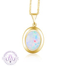 18kt Yellow Gold bezel set oval white opal 2.2ct pendant - Masterpiece Jewellery Opal & Gems Sydney Australia | Online Shop