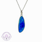 Sterling Silver Blue Green Opal doublet 25x9mm pendant - Masterpiece Jewellery Opal & Gems Sydney Australia | Online Shop