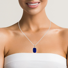 Sterling Silver Blue Opal doublet rectangular pendant - Masterpiece Jewellery Opal & Gems Sydney Australia | Online Shop