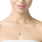 Small Silver Gold plated cross pendant with round 3mm Opal - Masterpiece Jewellery Opal & Gems Sydney Australia | Online Shop