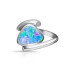 14kt White Gold split shank Opal doublet red colour ring - Masterpiece Jewellery Opal & Gems Sydney Australia | Online Shop