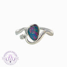 Sterling Silver wave freeform shape Opal doublet ring - Masterpiece Jewellery Opal & Gems Sydney Australia | Online Shop