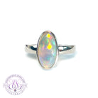 Sterling Silver bezel oval black opal 2.88ct ring