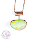 Rose Gold plated sterling silver Crystal opal 2.3ct bezel set pendant