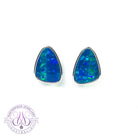 Sterling Silver freeform blue opal studs