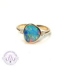 14kt Yellow Gold Opal 1.82ct and diamond ring