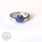 9KT White Gold Oval Opal doublet solitaire ring 