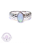 Sterling Silver 0.75ct Black Opal nugget design ring