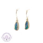 Sterling Silver dangling Opal doublet 11x4mm earrings