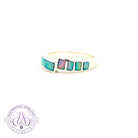 Sterling Silver Opal inlay ring split style 