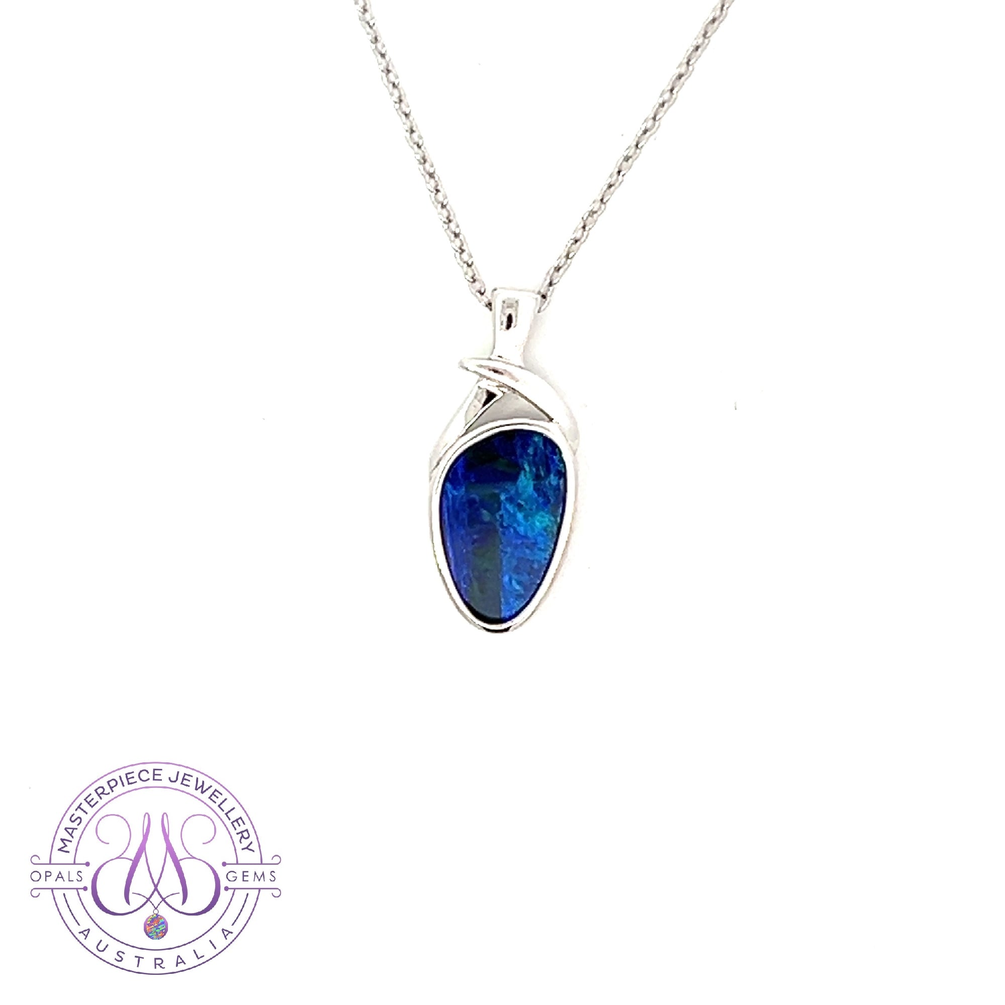 Sterling Silvert Blue Opal doublet pendant