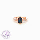 Rose Gold plated Sterling Silver 8x6mm Opal triplet and cz shank ring