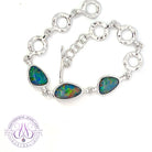 Sterling Silver freeform Opal tripelt bracelet