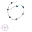 Sterling Silver 6x4mm Opal triplet bracelet