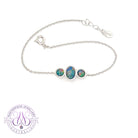 Sterling Silver 3 Opal triplet stone bracelet