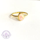 14kt Yellow Gold solitaire Oval Opal bezel set ring