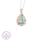 Sterling Silver Two tone coral design Opal and colour stone pendant